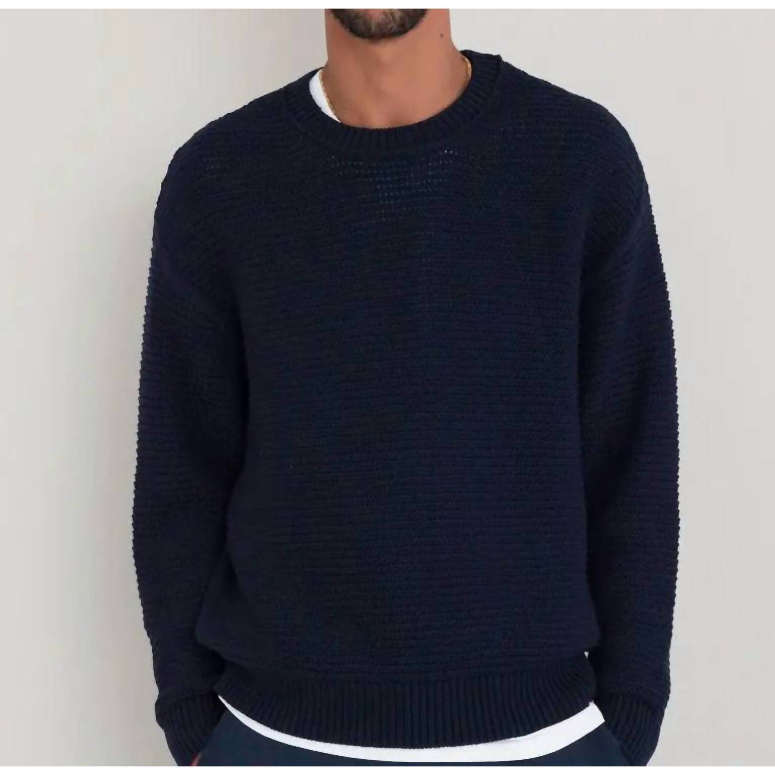 New Folk Drop Shoulder Crewneck Sweatshirt In Navy